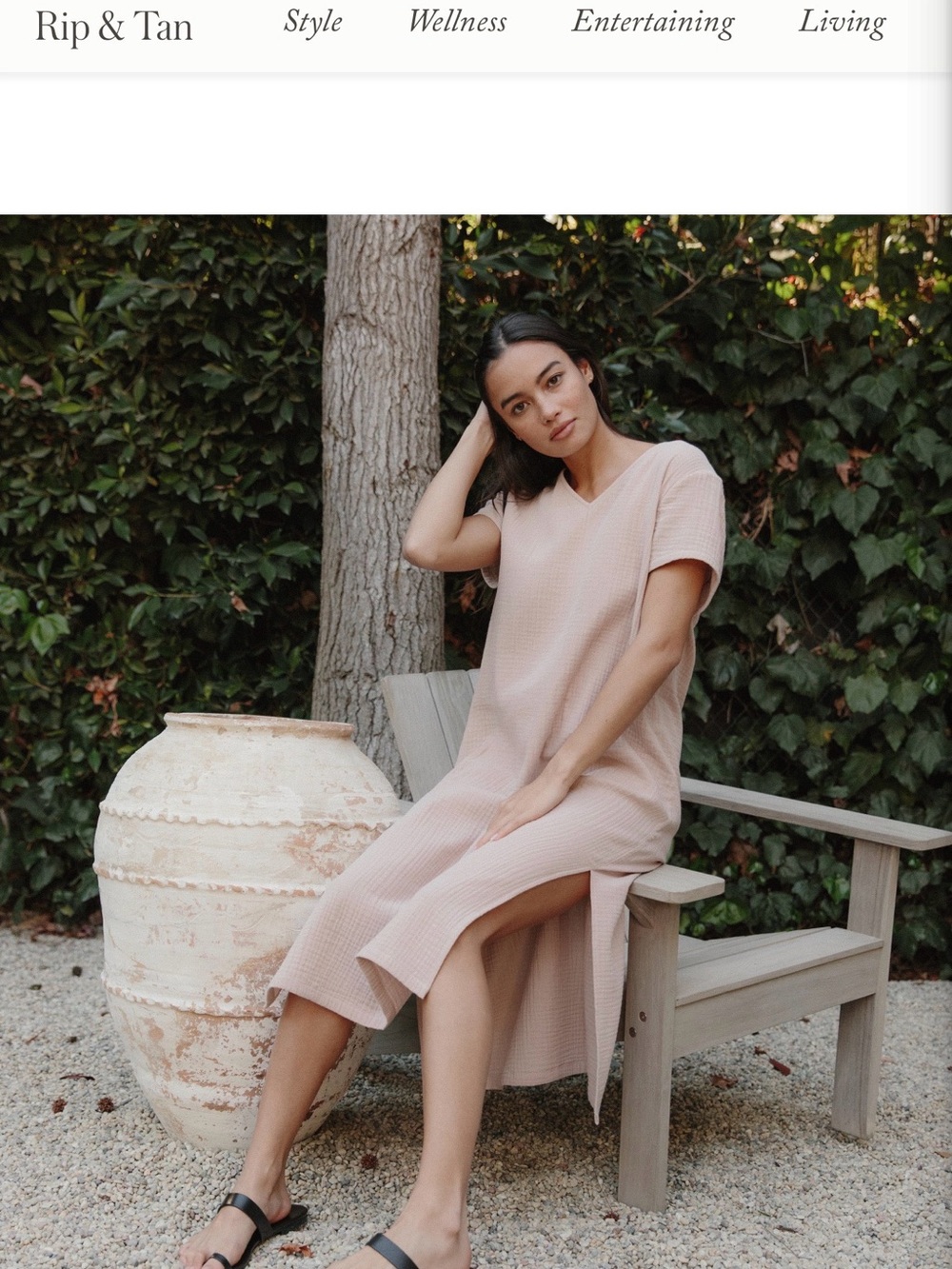 Jenni Kayne Caftan Dress in Blush